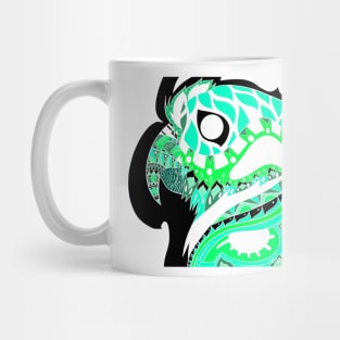 mexican parrot ecopop in green jade pattern bird Mug